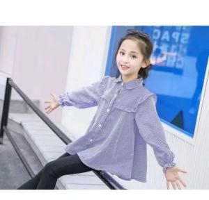 kemeja anak perempuan kekinian Korean muat untuk usia 4/12 tahun terbaru termurah bisa( COD)