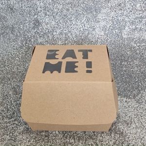 (5pcs) Box Packaging Kraft Coklat Window Untuk Burger & Dimsum & Snack & Camilan 10x8.5x8