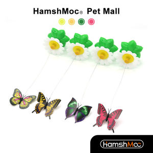 Hamshmoc Smart Electric Cat Toy Interactive Cat Teaser Toys Funny Battery Powered One Button Switch with Non-slip Base for Cats Kitten