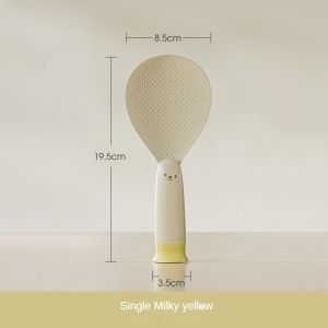 Standable Suction Bear Rice Spoon Food Grade High Temperature Resistant Non Stick Rice Scoop for Household Electric Rice Cooker