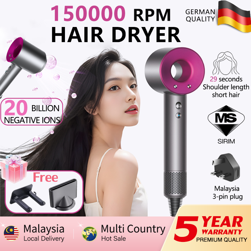 3800W High-Speed Hair Dryer 3Pin Quick Dry 20 billion Ions Negative Hot Cold Air Adjustable Wind Low Noise Supersonic