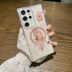 CrashStar MagSafe Cute Cartoon Soft Transparent Phone Case For Samsung Galaxy Note 20 Ultra S25 S24 S23 S22 Ultra S21 Plus + S20 FE Note 10 Pro A16 A06 A55 A35 A15 A05S Wireless Charging Phone Casing Shockproof Phone Cover Shell With Camera Protection