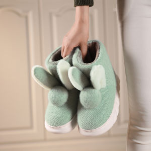 Cotton Slippers Womens Winter Home Non Slip Cute Fluffy Shoes Warm Platform plus Student Korean Ankle Boots Cotton Shoes
