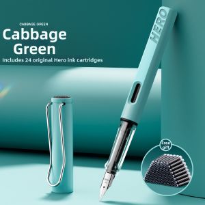 HERO | Elementary Student Learning Correct Posture Writing Fountain Pen Non-smudge No-leak Ink Refillable