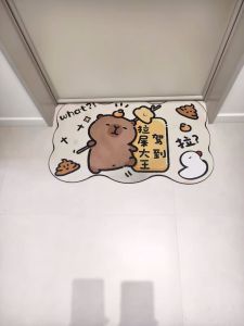 Funny Toilet Floor Mat Anti-Slip Bathroom Entrance Silicon Dinosaur Carpet Water Absorbent Bathroom Mat Household Cleaning Tools