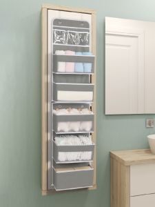 กระเป๋าติดผนังสำหรับเก็บของ กระเป๋าติดประตู กระเป๋าใส่หน้ากาก กล่องเก็บเครื่องสำอาง กระเป๋าติดผนังแบบแยกได้ ช่วยจัดระเบียบพื้นที่