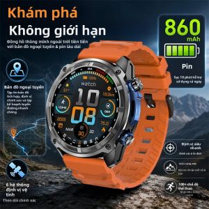 Đồng Hồ Thông Minh GPS Dành Cho Nam 1.43 Màn Hình AMOLED HD Chống Nước 3ATM Gọi BT Pin 860mAh Thiết Bị Theo Dõi Thể Dục Cấp Độ Quân Sự Ngoài Trời Tương Thích iOS