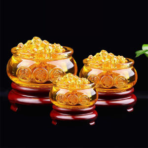 อ่างคริสตัล เสริมฮวงจุ้ย เสริมดวงหนุน นำโชคลาภ ของขวัญ กิมตุ้ง ทองคำก้อน อ่างทอง มีก้อนทองคริสตัลลายมังกรขายฮวงจุ้ยจีน คริสตัล ตกแต่งบ้าน BB26/27