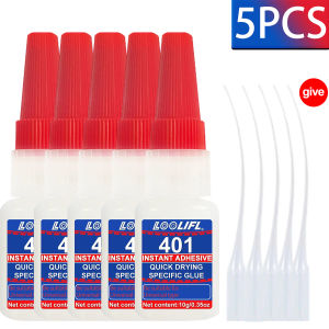 1-7Pcs Loolifl 401 Instant Strong Super Glue Universal Superglue Mighty Instant Glue for Resin Ceramic Metal Glass Fast Dry Glue