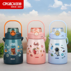 Cốc Giữ Nhiệt Bằng Thép Không Gỉ Kuangdi Cốc Nước Thể Thao Dung Tích Lớn Có Ống Hút Hoạt Hình Thiết Kế Dành Cho Nam Và Nữ Thích Hợp Cho Ngoài Trời Và Học Sinh