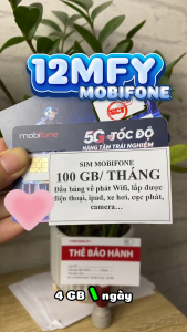 Sim 4G 5G Mobifone 12MFY - Data Khủng 100GB/Tháng Tốc Độ Cao - Dung Lượng Không Chia Theo Ngày - Trọn Gói 12 Tháng Dùng Toàn Quốc. FREESHIP . CHƯA KÍCH HOẠT