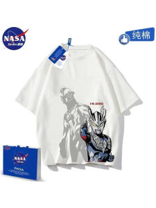 NASA Sarouette Man เสื้อยืดเด็กผ้าฝ้ายแท้การ์ตูนแอนิเมชั่นแขนสั้นเสื้อผ้าฤดูร้อนสําหรับเด็กชายและเด็กหญิง