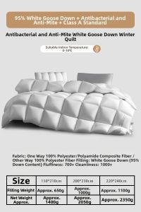 Mercury | Antibacterial Goose Down Winter Quilt 95% White Goose Feather