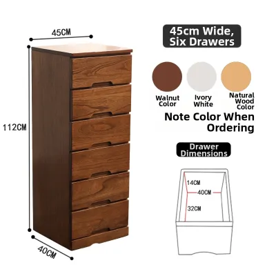 HENGDEMU | Solid Wood Thin Gap Storage Cabinet Drawer Style Narrow Chest