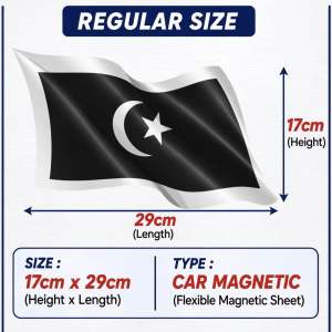 Car Magnetic Terengganu Flag Flexible Magnetic Material Reusable & Repositionable
