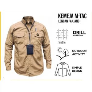 Kemeja Tactical M TAC lengan panjang terbaru terlaris