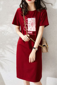 ชุดเดรสคอตั้งแขนสั้นผ้าฝ้ายสไตล์เกาหลีสำหรับผู้หญิงในช่วงฤดูร้อนปี 2023 ทรงเอ ความยาวปานกลาง ทรงหลวม แขนสั้น แฟชั่น