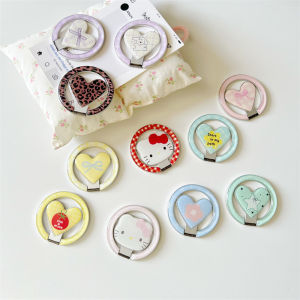 Ultra-Thin Magnetic Mobile Phone Stand Strong Magnet Metal Leopard Print Heart Shaped Stand for Magsafe Ring Holder