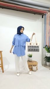 Carravelle Store tote bag kanvas / tas wanita totebag risleting bisa untuk tas belanja kuliah dan seminar landscape bisa custom sablon