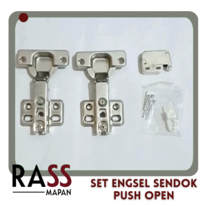 1 PASANG Set Engsel Sendok dan Grendel Babi Untuk Lemari Push Open