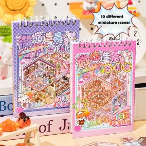 Jurhomie sách nhãn dán phong cảnh 3D ba chiều tự làm phim hoạt hình cabin cảnh bỏ túi Sticker cabin cảnh học sinh trẻ em
