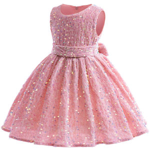 Luxury Dresses For Children Christmas Dress Sparkling Sequin Sleeveless Dress For Toddler Girls Formal Prom Party Pageant Gown