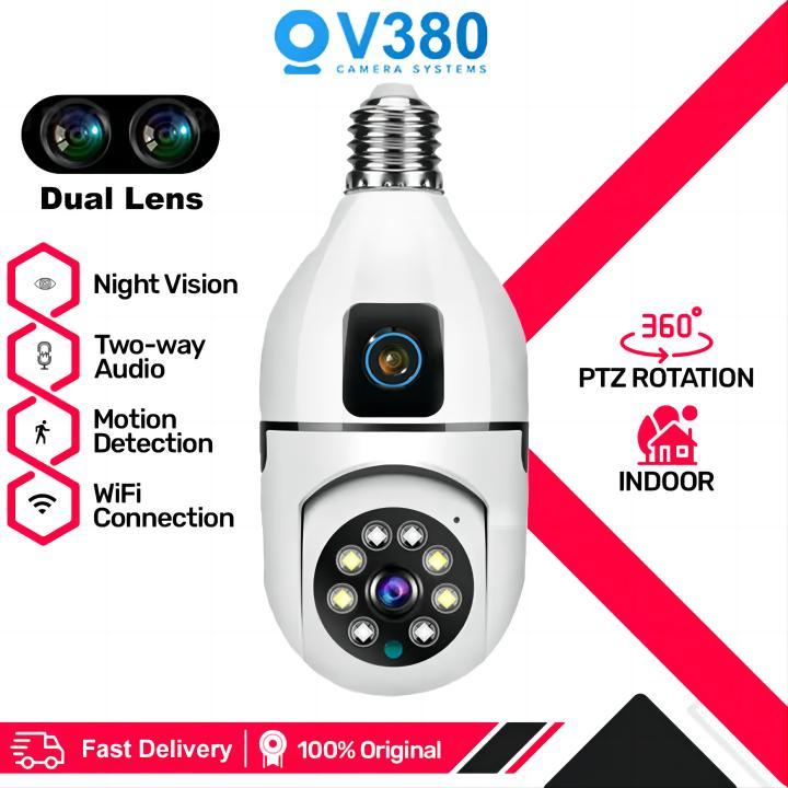 Samsung CCTV Camera V380 Pro 8MP Bulb Camera Dual Lens Wifi Connect ...