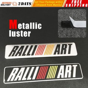 ❤️ 【Fast Delivery】【For Ralliart 】Newest 3D Car Styling Aluminum Glue Decal Car Emblem Car Accessories Adhesive Badge for Ralliart Ralli Art RALLIART-Letter-Plate