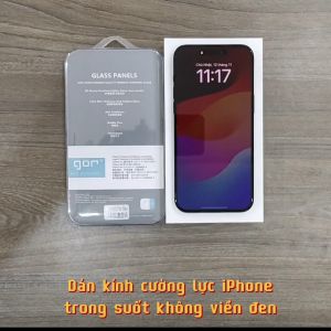 Kính cường lực Iphone 16 Pro Max / 15 Pro Max / 14 Plus / 13 Mini / 12 Pro / 11 / Xs full màn hình trong suốt hãng GOR