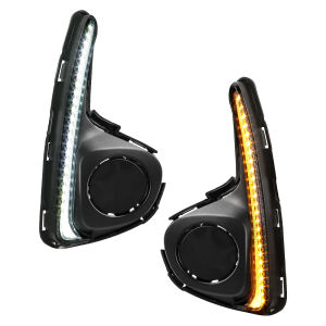 LED DRL White Fog Lamp For Toyota Vitz Yaris 2018 2019 2020 Daytime Running Light Front Bumper Daylights Yellow Turn Signal Lamp