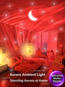 LUOQU | Aurora Northern Lights Starry Sky Projection Lamp Dynamic Water Ripple Room Light