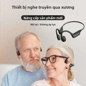 Tai Nghe Dẫn Truyền Xương Bluetooth Chống Nước Giảm Tiếng Ồn Bộ Khuếch Đại Giọng Nói Tai Nghe Nhét Tai Không Dây Dành Cho Người Cao Tuổi Máy Trợ Thính
