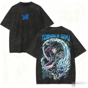 Bandai | New 2026 Demon Slayer Giyuu Anime Manga T-Shirt Shirt Unterhemd Undershirt Baumwolle Summer Mens and Womens T-shirt Top