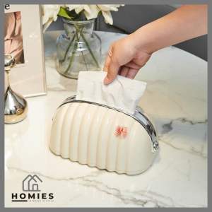 KOTAK TISU MINI POUCH / TEMPAT TISU KERANG ESTETIK / KOTAK TISU MINIMALIS SUPER LUCU