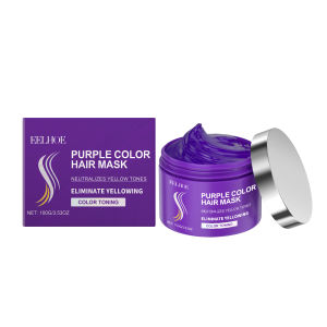 EELHOE | Keratin Purple Hair Mask Gray Color Fixing Hair Fading Yellow Bleach For Hair Repair Cover Grey Blonde Hair Smoothing Hair 100g