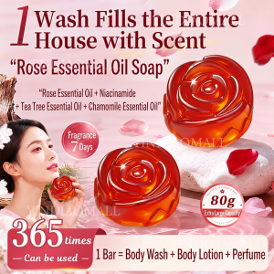 YINDIAO Rose Bleaching Soap with Whitening Effect Rose ExtractRose Bleaching Soap for Deep Cleansing Gentle Exfoliation