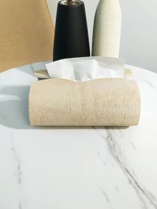 Modern Tissue Box Resin European Cave Stone Tissue Box Living Room Desktop Napkin Organizer Handwork Creative Home Decoration