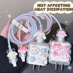XM Kartun Sanrio Data Pelindung Kasus Setel Wave Edge Charger Sofger Case Cocok untuk IP