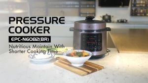 ELBA Electric Pressure Cooker EPC-N6082(BR) Various Cooking Function 6.0L / 1000W Keep Warm Peruik Tekanan