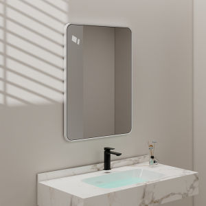 Wall-mounted High-definition Silver Mirror Aluminum Frame