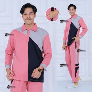 Terbaru One Set Baju Olahraga Senam Lengan Panjang Pria dan Wanita  / Setelan Kaos Olahraga senam