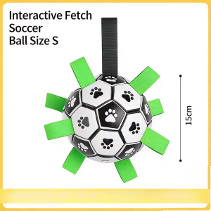 Dog Soccer Ball with Grab Tabs Interactive Durable Floating Toy for Aggressive Chewers Outdoor Puppy Teeth Cleaning Chew Toy