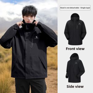 CAMEL | Waterproof Black Single Layer Hardshell Jacket