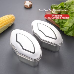 Fan-shaped Stainless Steel Steamer Pan for Food Separation