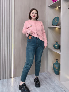 plus Size Denim Jeans Women Loose Elastic Dad Pants Slimming Straight Leg Spring Autumn New Style Harlan Trousers High Waist