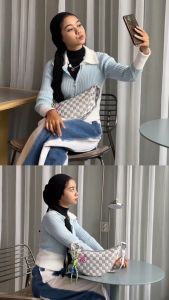 Tas Selempang Wanita AUTUMN Sling Bag Cewek Remaja Motif Kotak Import Cute Korea Style Studio Bag