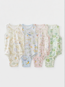 SHI YUE JIE JING | Breathable Sleeveless Infant Onesie 2 Pieces