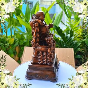 Tượng Phật Di Lặc Cưỡi Rồng Trang Trí Phong Thủy Cao 23cm