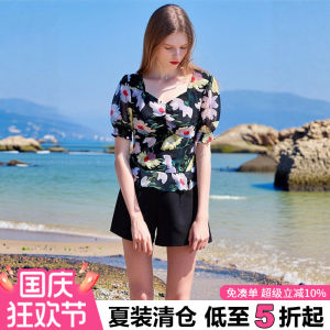 Áo Sơ Mi Nữ Tay Ngắn Ôm Vừa Vặn Cổ Vuông Họa Tiết Hoa Thời Trang Mùa Hè Thường Ngày Bằng Polyester Dài Thường