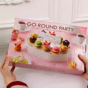 Home Christmas Automatic Rotating Cake Display Flip Machine Round Dessert Machine Birthday Party Decoration Gift